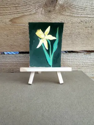 Yellow Daffodil aceo art card thumbnail 1