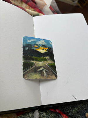 Quiet country road aceo art card thumbnail 3