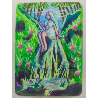 Springwater Goddess aceo art card thumbnail 1
