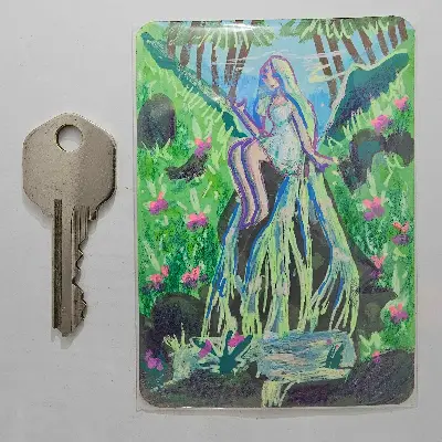 Springwater Goddess aceo art card thumbnail 2