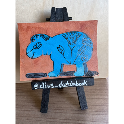 William the Hippo aceo art card thumbnail 2