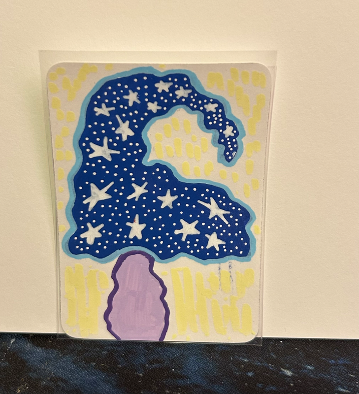 Cosmic Mushroom aceo art card