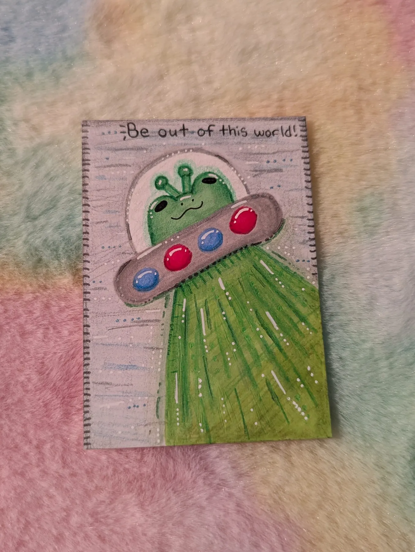 'Be Out of this World' Inspo-Frog 10/10 aceo art card