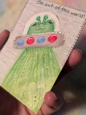 'Be Out of this World' Inspo-Frog 10/10 aceo art card thumbnail 3