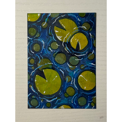 Lily Pads aceo art card thumbnail 1