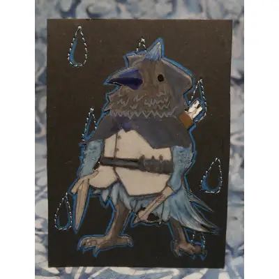 Raindrop aceo art card thumbnail 1