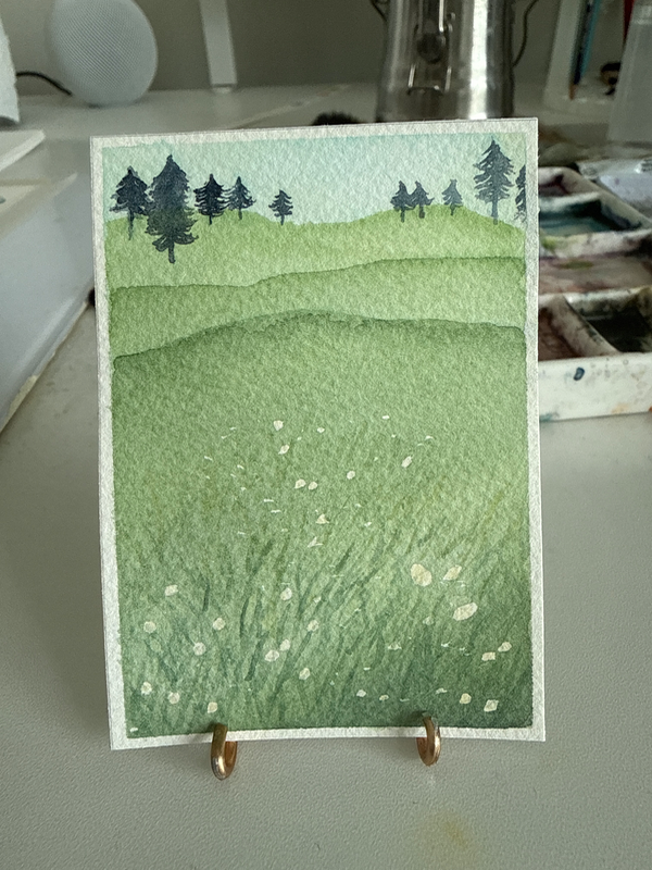 Green Meadow aceo art card