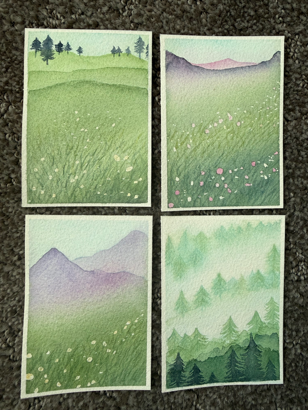 Green Meadows aceo art card