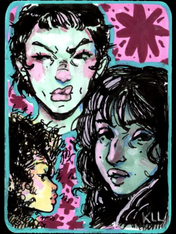 faces -- ACEO 10 aceo art card