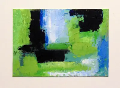 Green Landscape original oil painting ACEO aceo art card thumbnail 2