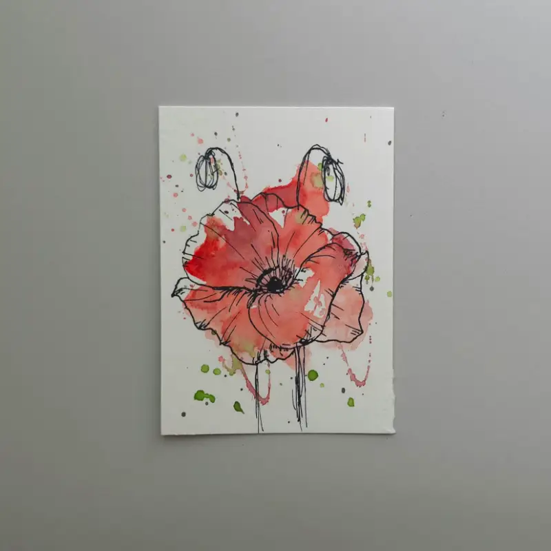 Poppy aceo art card