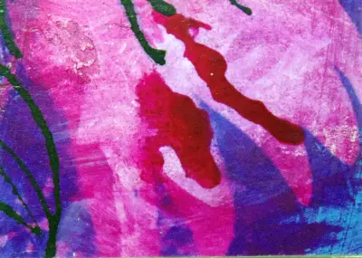 Abstract Flower Cyanotype Mixed Media 3 Original Art ACEOs aceo art card thumbnail 4