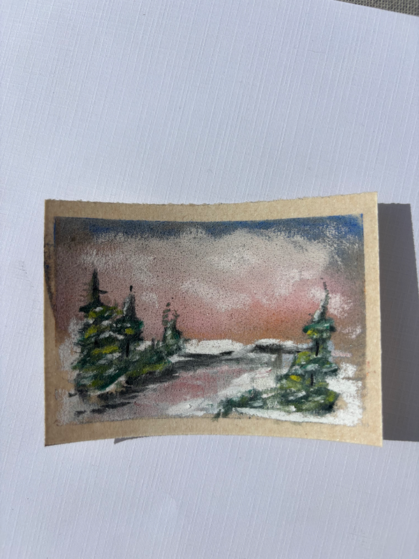 winter Scene aceo art card