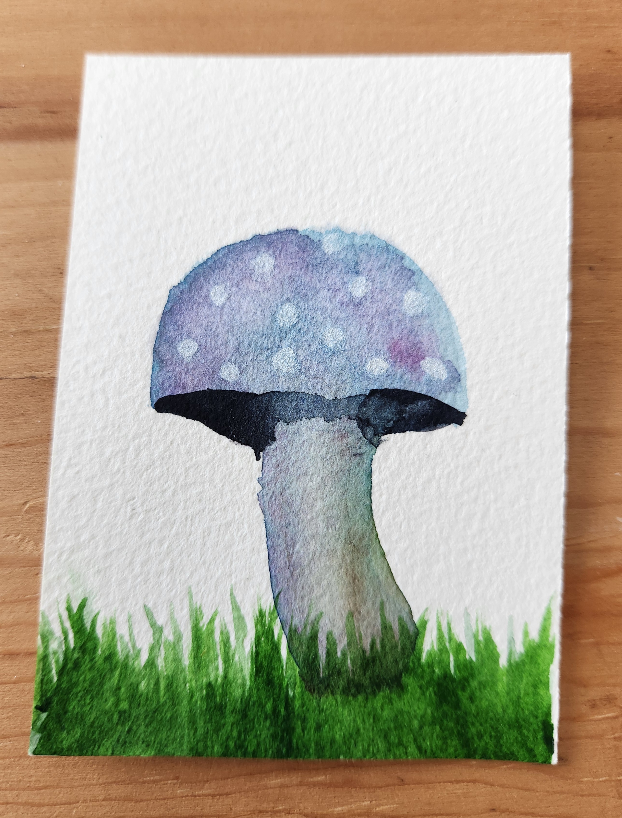 Mushroom | Watercolor Original aceo art card