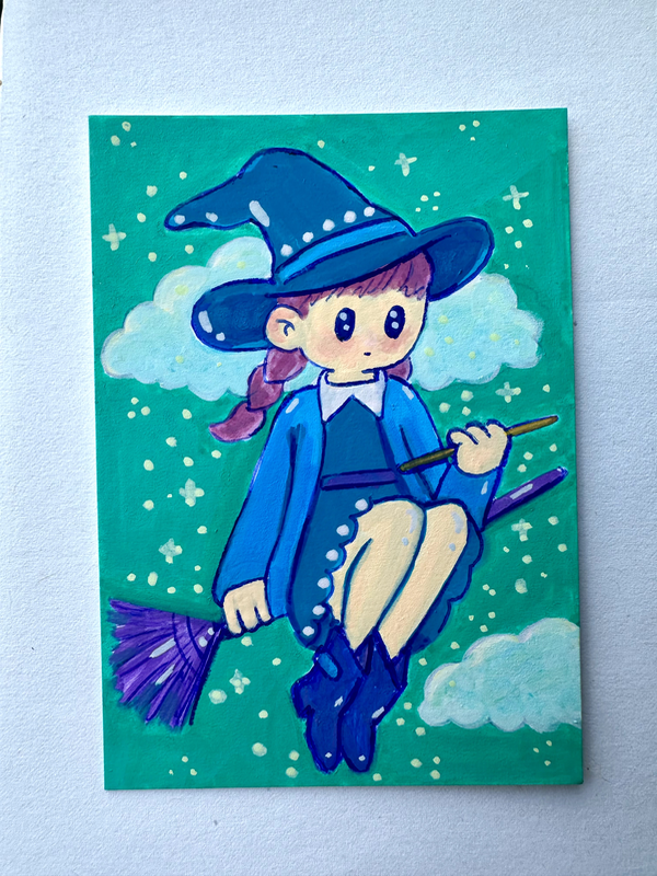 Blue Witch aceo art card