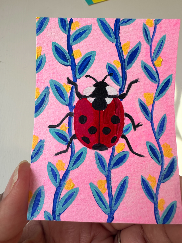 Lady Bug aceo art card