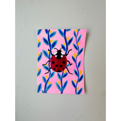 Lady Bug aceo art card thumbnail 2