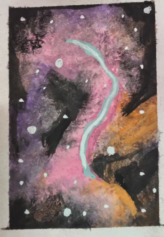 Cosmic study 1/2 aceo art card