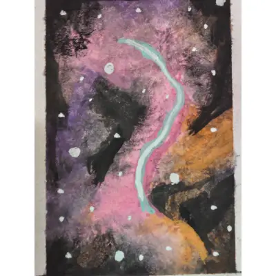 Cosmic study 1/2 aceo art card thumbnail 1