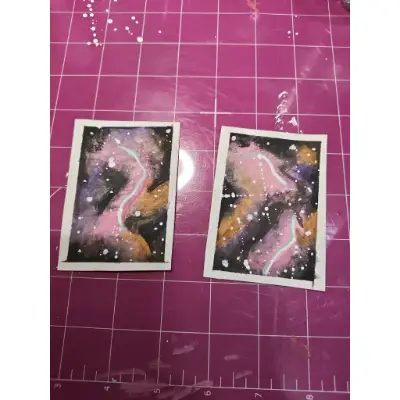 Cosmic study 1/2 aceo art card thumbnail 2