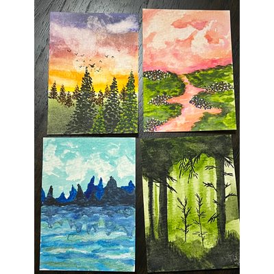 Above the trees aceo art card thumbnail 2