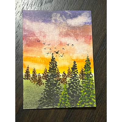 Above the trees aceo art card thumbnail 1