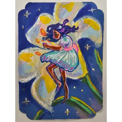 Sleeping Flower aceo art card thumbnail 1
