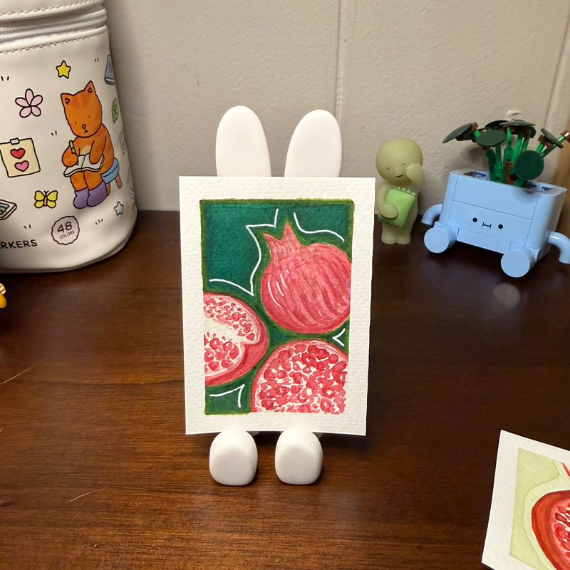 Crimson Contrast aceo art card