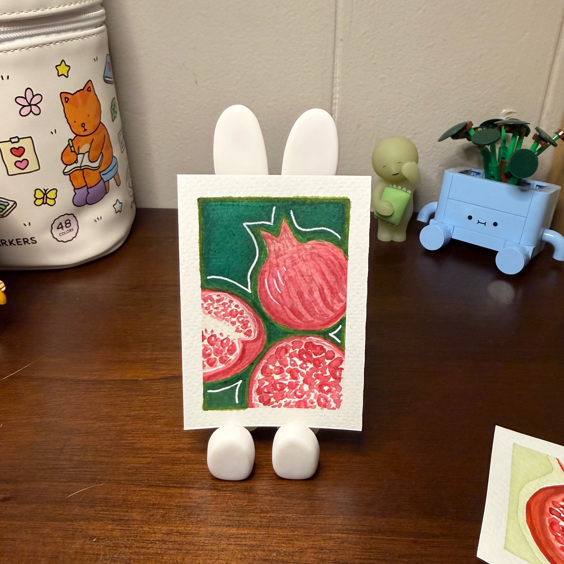 Crimson Contrast aceo art card