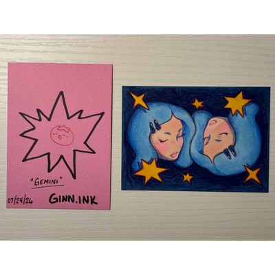 Gemini aceo art card thumbnail 2