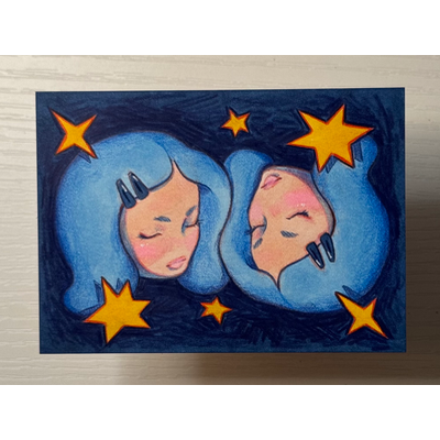 Gemini aceo art card thumbnail 1