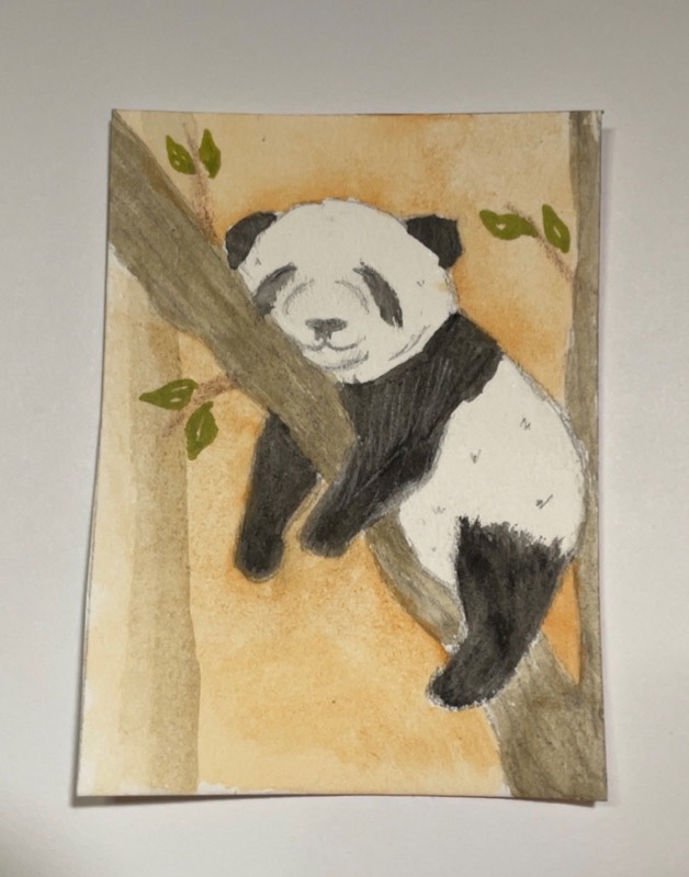 Peaceful Panda aceo art card