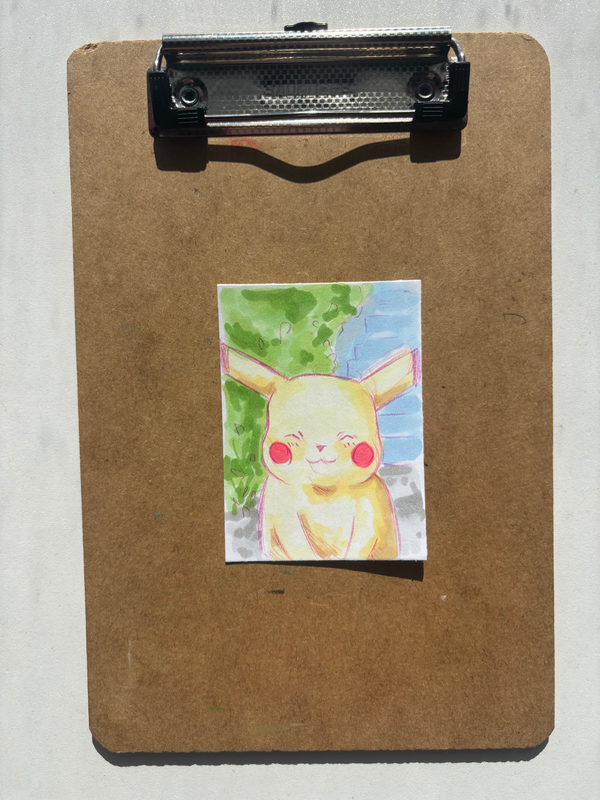 “Smiling Pikachu” pokemon aceo art card