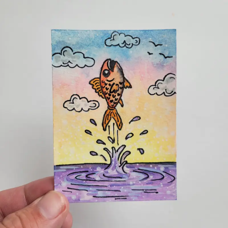 Leap of Faith aceo art card