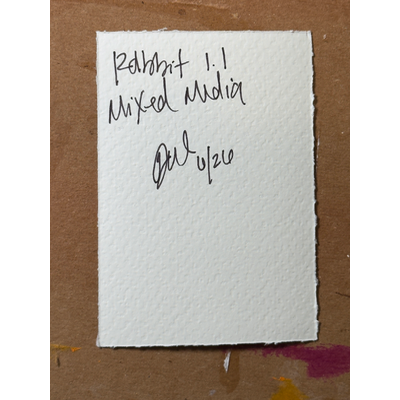Rabbit Mixed Media (1.1) aceo art card thumbnail 2