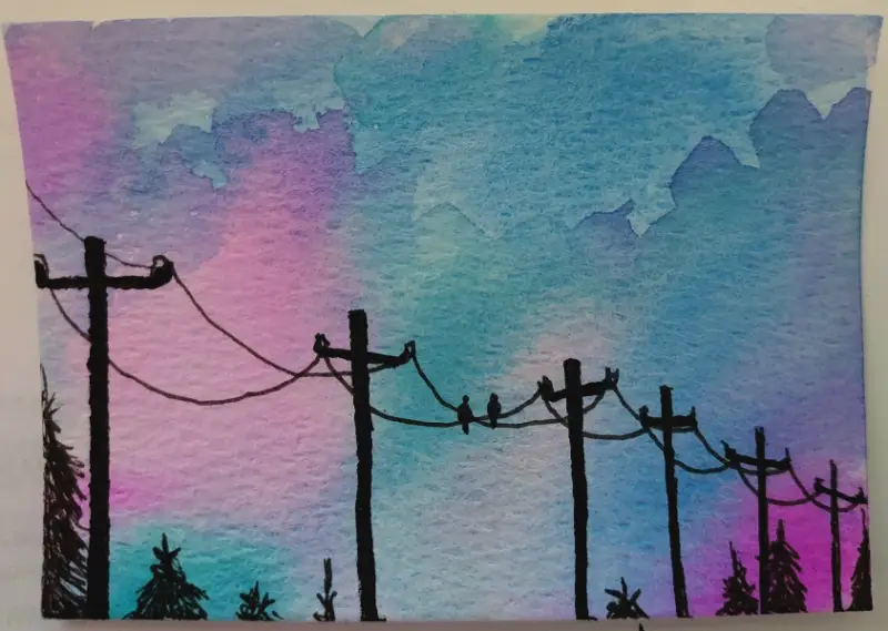Twighlight Sky aceo art card
