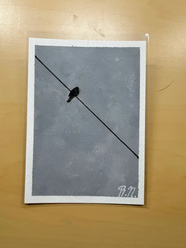 Bird on a Wire aceo art card