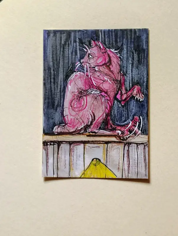 On The Fence aceo art card