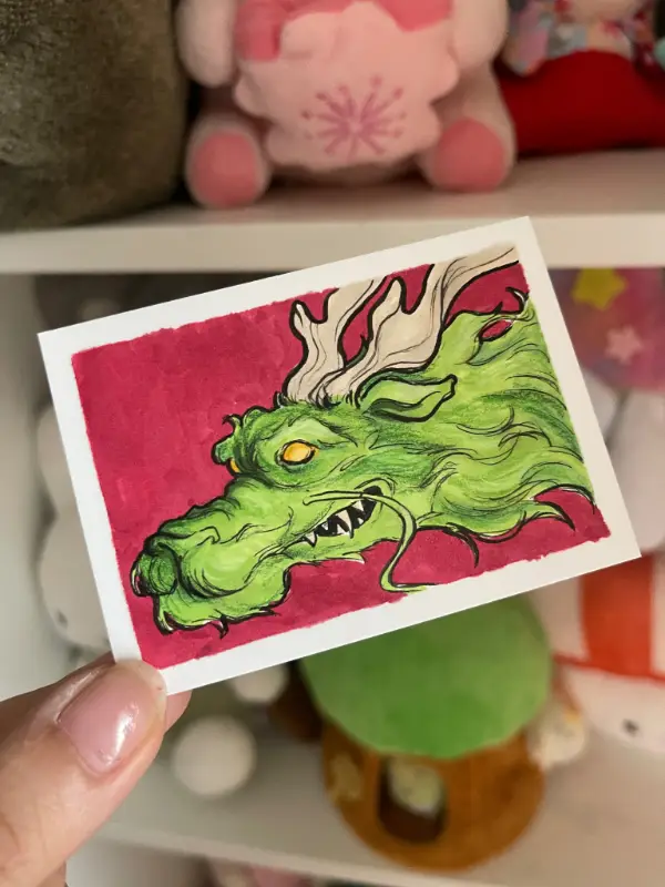 Green Dragon aceo art card