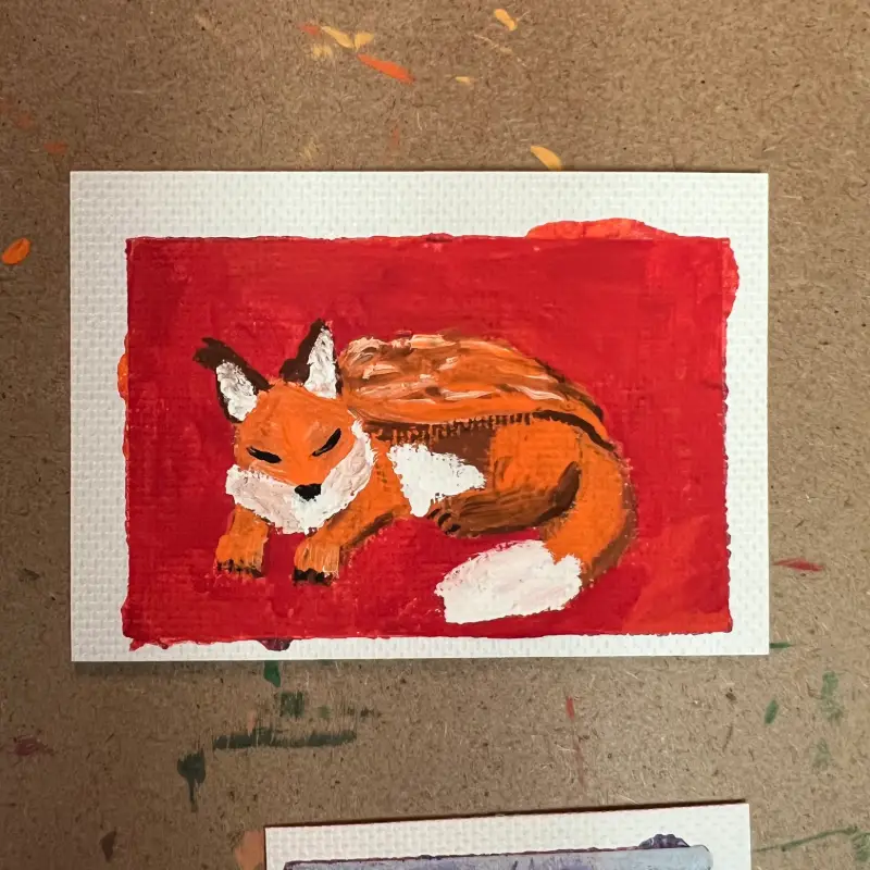 Original Winged Fox ACEO #4/9 Winged Fox Series aceo art card