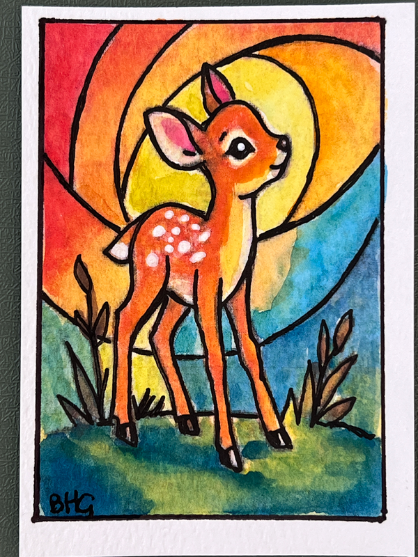 Little Deer #2 aceo art card