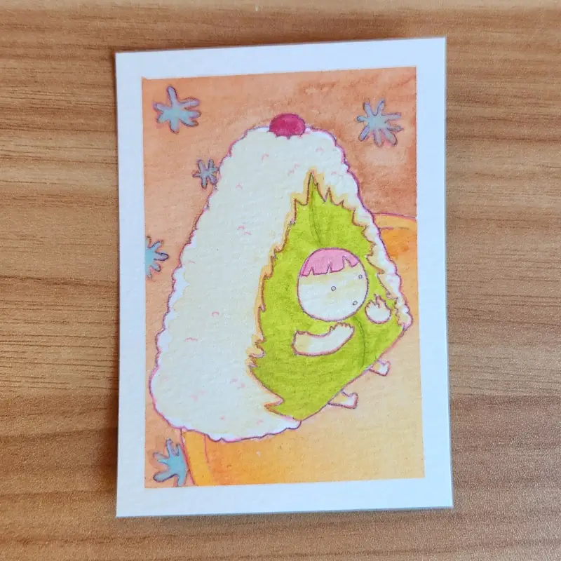 shiso & plum aceo art card