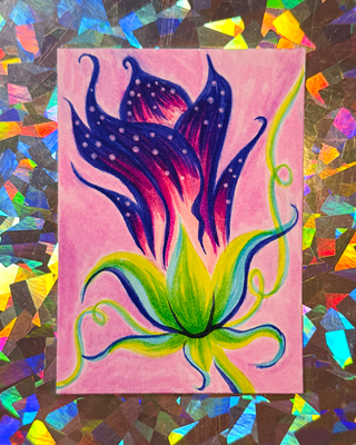 Fleur Celeste No. 2 aceo art card thumbnail 2