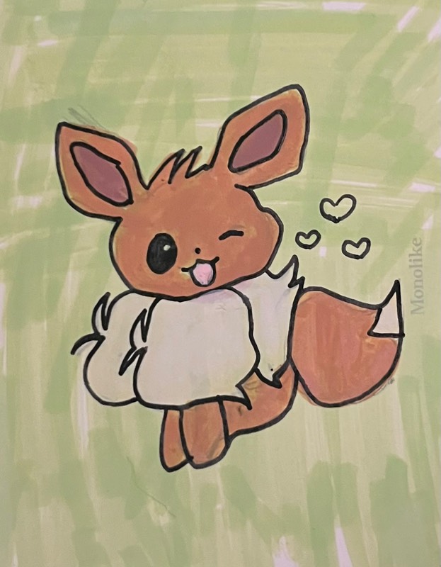 Eevee doodle aceo art card