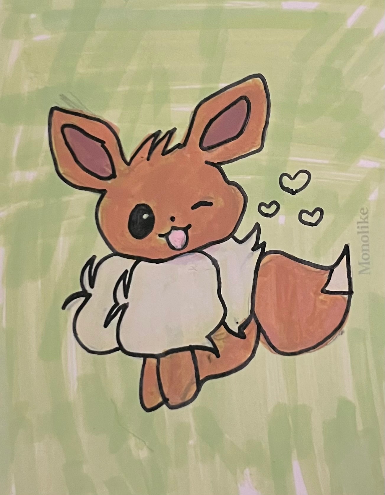 Eevee doodle aceo art card