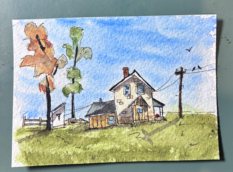 the house that exists aceo art card