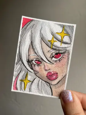 Vampire Girl aceo art card thumbnail 2