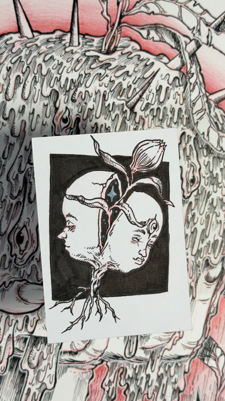 A Thought aceo art card