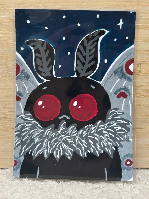 Cute Moth Man aceo art card