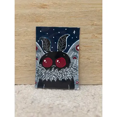 Cute Moth Man aceo art card thumbnail 2